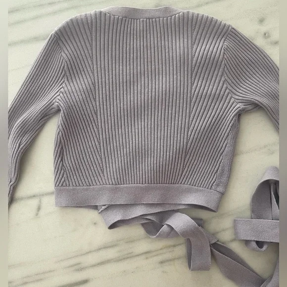 Toccin purple knit wrap sweater. Cropped. Size XS - Picture 9 of 15